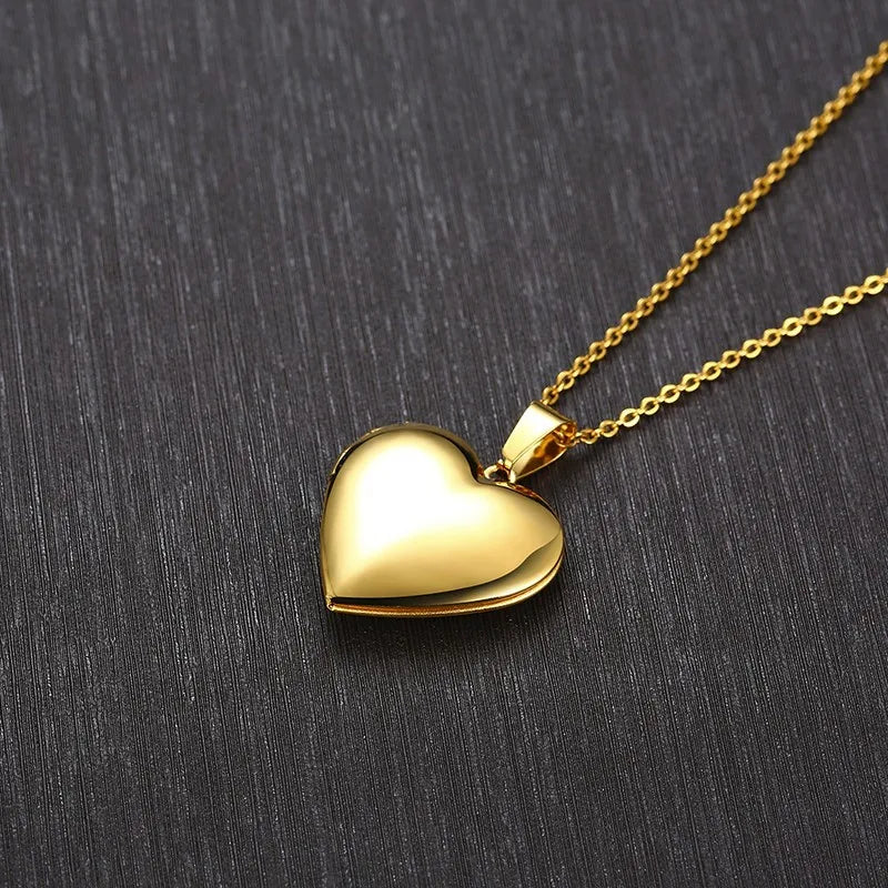 Womens Stainless Steel Heart Locket Pendant