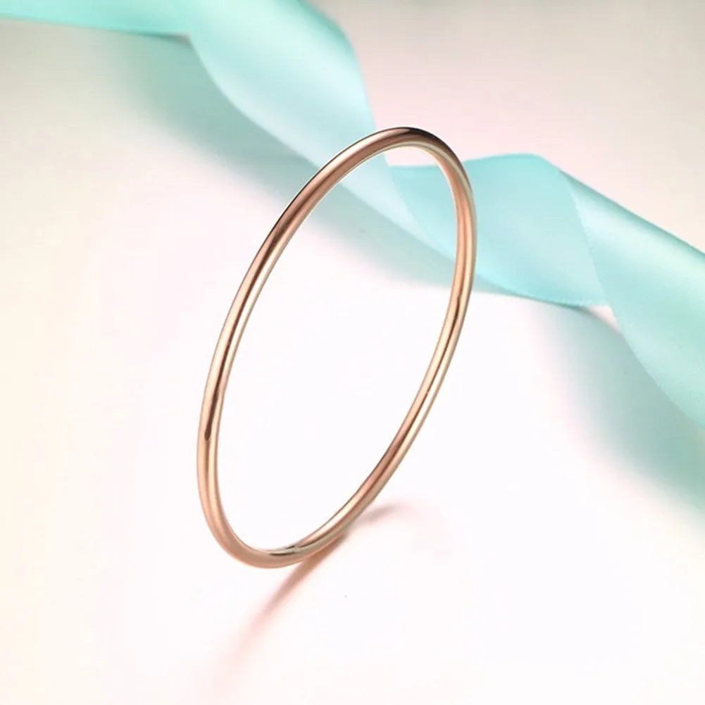 Womens Classic Stainless Steel Bangle Bracelet 60mm