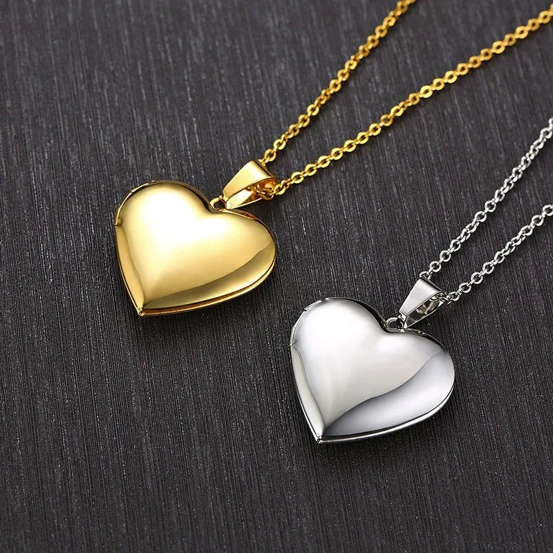 Womens Stainless Steel Heart Locket Pendant
