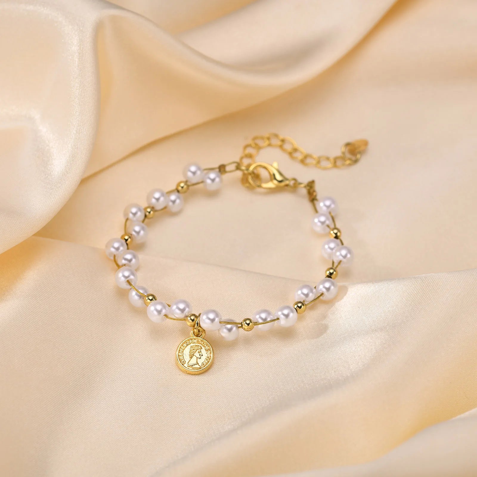 Womens Pearl Beads Bracelet