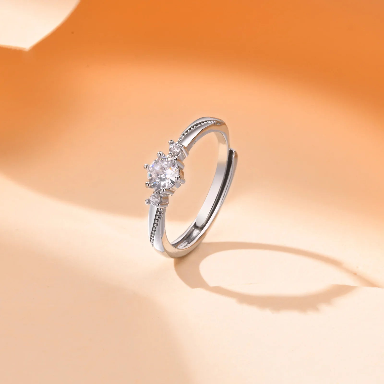 Womens Cystal Stone Stainless Steel Ring