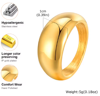 Womens Classic Stainless Steel Rings